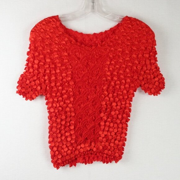 Vintage Tops - Vintage Coin Popcorn Shirt Size OS Red Y2K Bubble